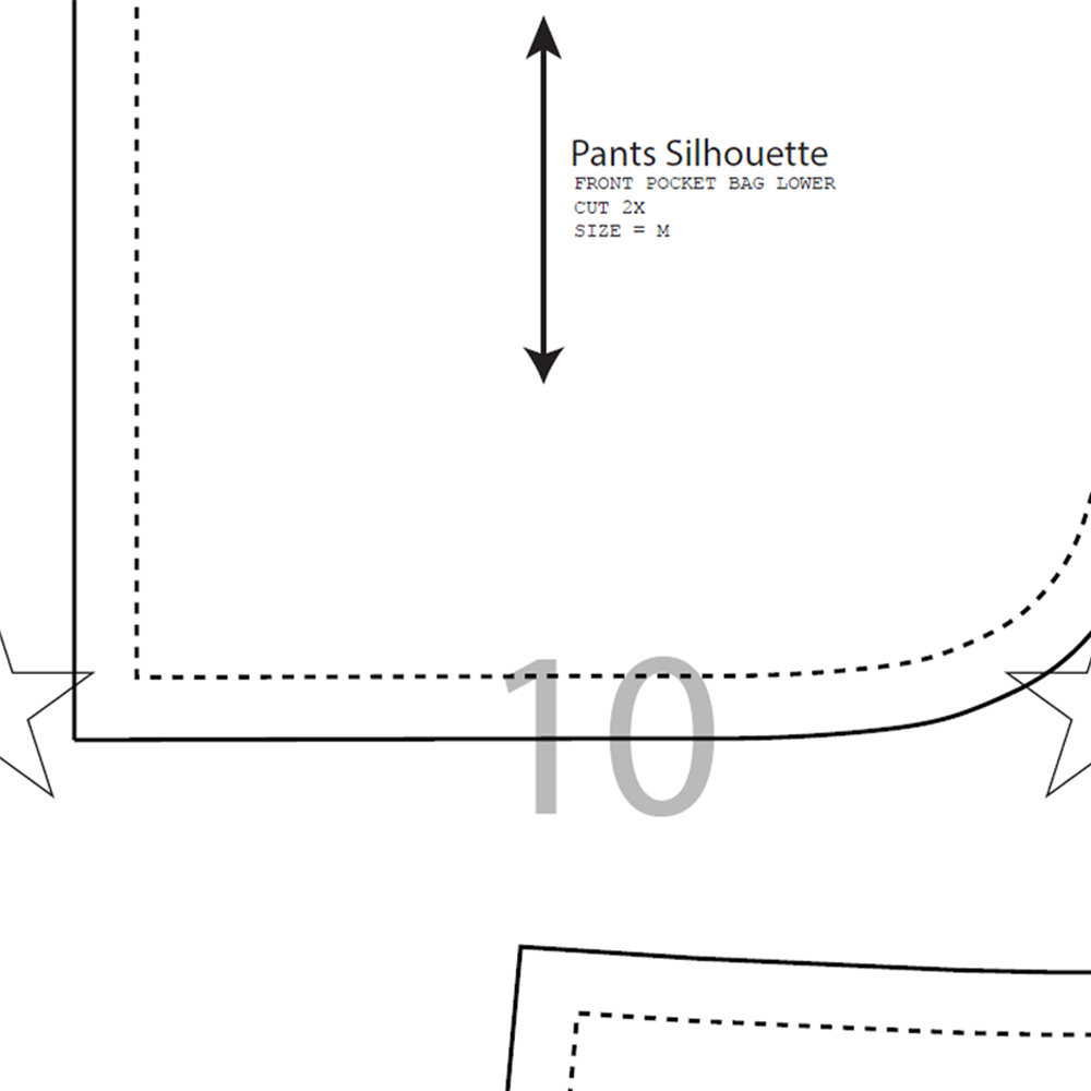 Schnittbogen Baggy Bogen Hose – digitale Druckdatei zum Zusammenkleben
